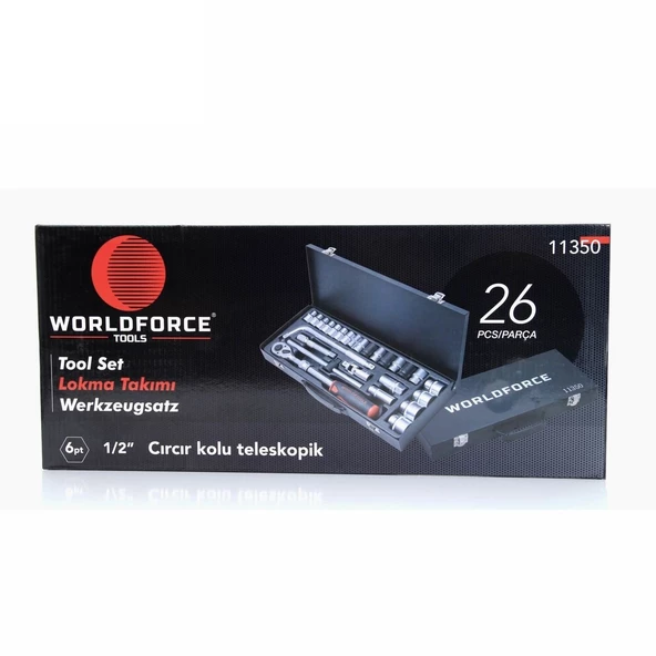 WorldForce 11350 Lokma Takımı 26 Parça S-Ultra 1/2'' Uzatmalı Cırcır - 3