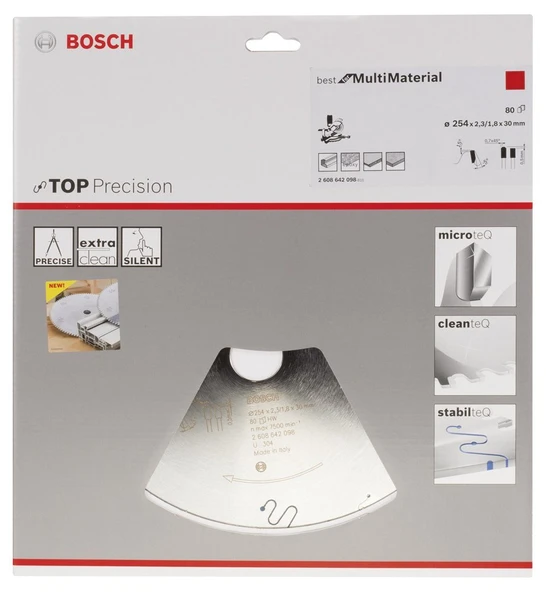 Bosch - Best Serisi Hassas Kesim Çoklu Malzeme için Daire Testere Bıçağı 254*30 mm 80 Diş - 2