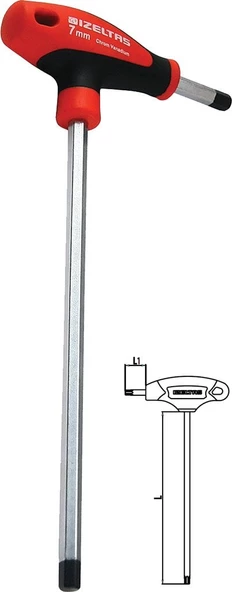 İzeltaş 4920 Allen Anahtar T Tipi Altı Köşe 3mm