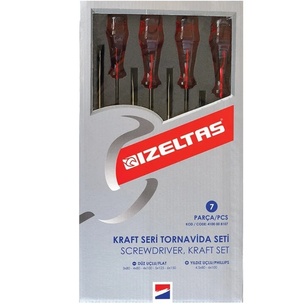 İzeltaş 4100 Yıldız Tornavida Seti Kraft 7 Parça - Resim 2