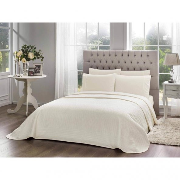 Taç Laguna Tek Kişilik Pike Takımı Ekru ürün görseli