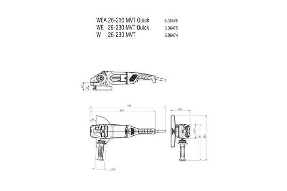Metabo W 26-230 MVT Büyük Taşlama 2600W 230mm - 5
