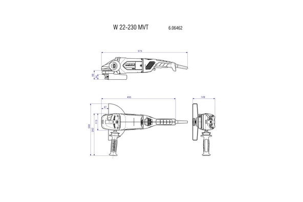 Metabo W 22-230 MVT Büyük Taşlama 2200W 230mm - 2