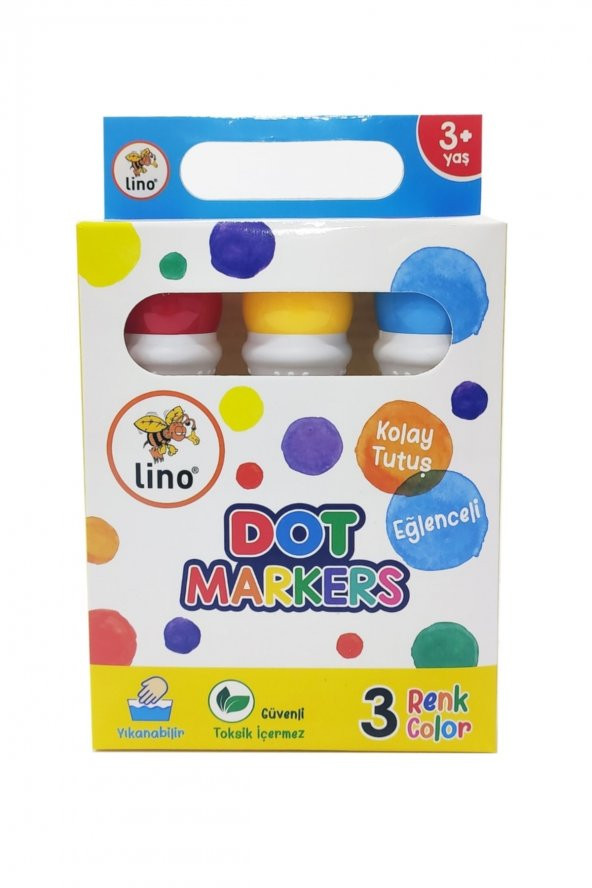 Lino Dot Markers 3 Renk Yıkanabilir LN-603