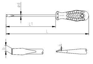 İzeltaş 4140 Düz Tornavida 1000V İzoleli Elektrikçi 4x100mm - 2