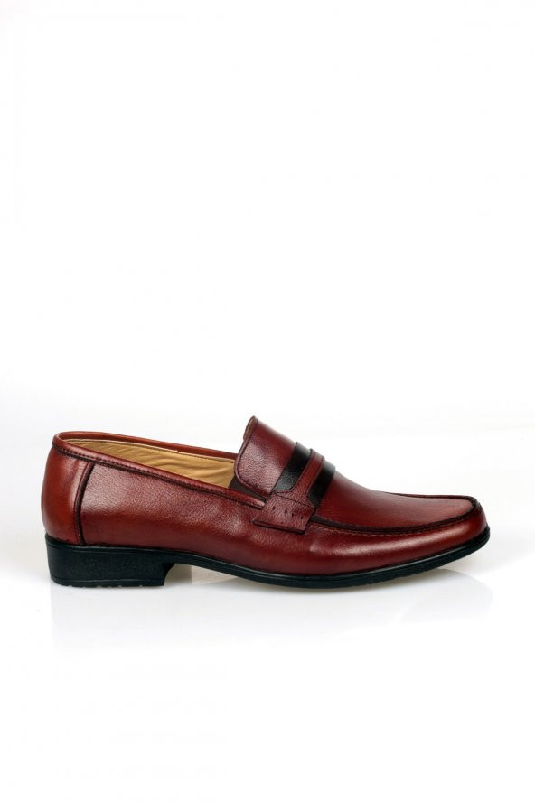 Ayakkabiyolla Hakiki Deri Yumuşak Ağzı Lastikli Taba-Kahverengi   Erkek Ayakkabı klasik ayakkabı