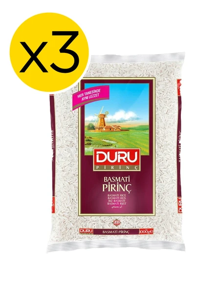 Duru Basmati Pirinç 1 Kg X 3 Adet