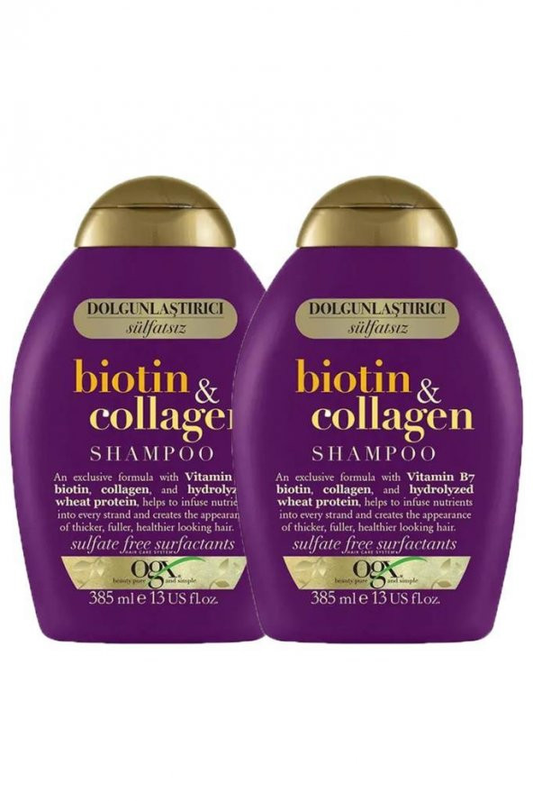 Organix Biotin & Collagen Şampuan 385 ml x2 Adet