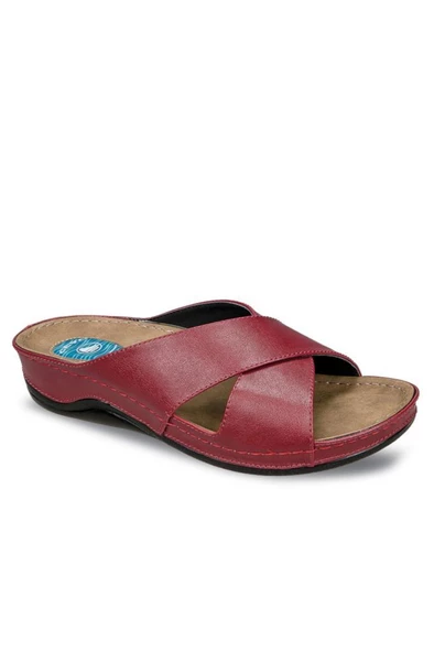 Ceyo 9946-1 Topuk Jelli Anatomik Taban Kadın Terlik Bordo 36-40