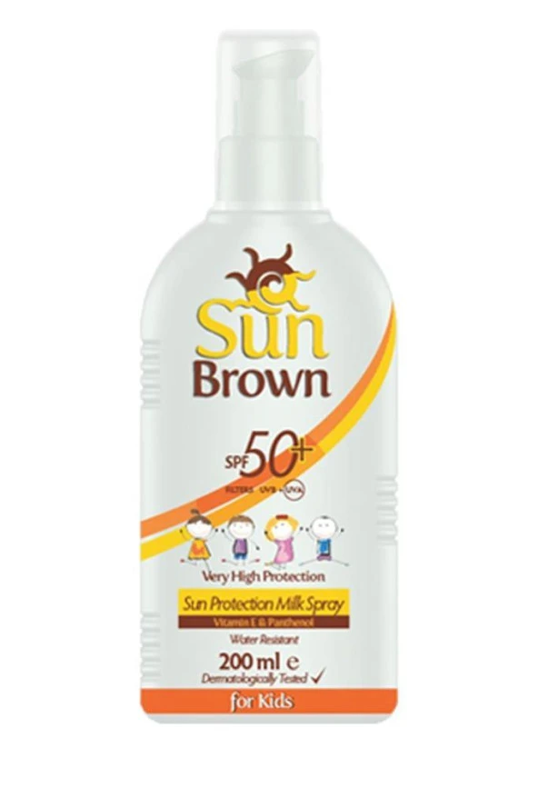 Sun Brown Çocuklar İçin Güneş Sütü SPF50+ 200 ml