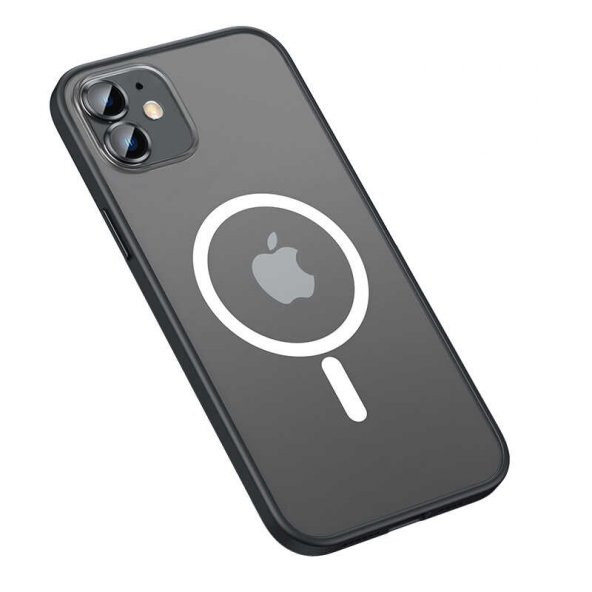 Apple iPhone 12 Kılıf Zore Mokka Lens Koruyuculu Wireless Kılıf