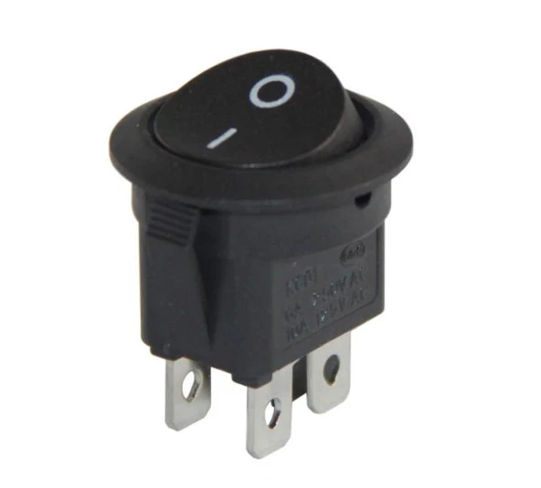 IC-133-4  Yuvarlak Işıksız Anahtar On-Off 4P Siyah ürün görseli