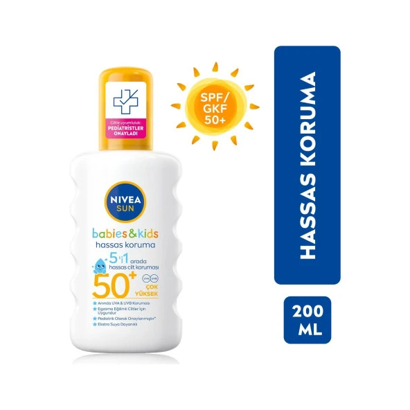 Nivea Sun Çocuk Hassas Güneş Spreyi Gkf50+ 200 ml