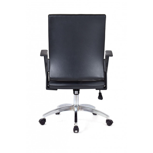 Herkese Mobilya Berroni Siyah Deri Krom Çalışma Koltuğu Ofis Koltuğu - Resim 5