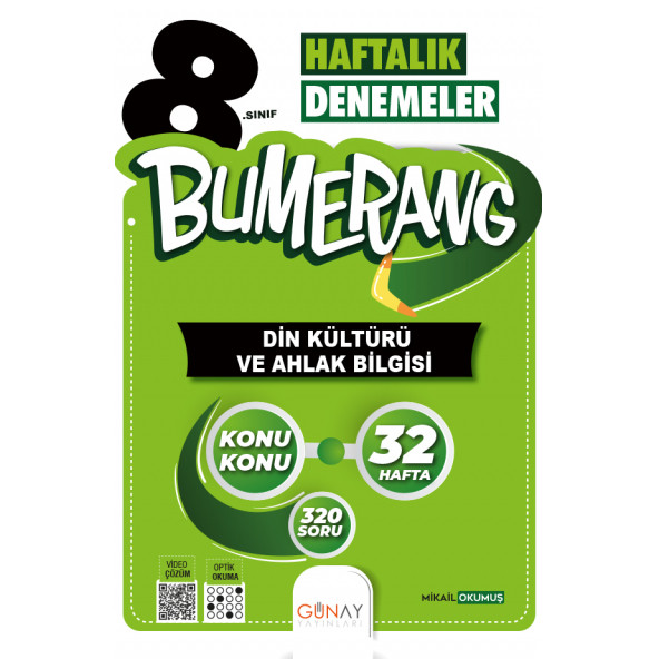 Günay Yayınları 8. Sınıf 32 Haftalık Bumerang Din Kültürü Deneme 2022-2023