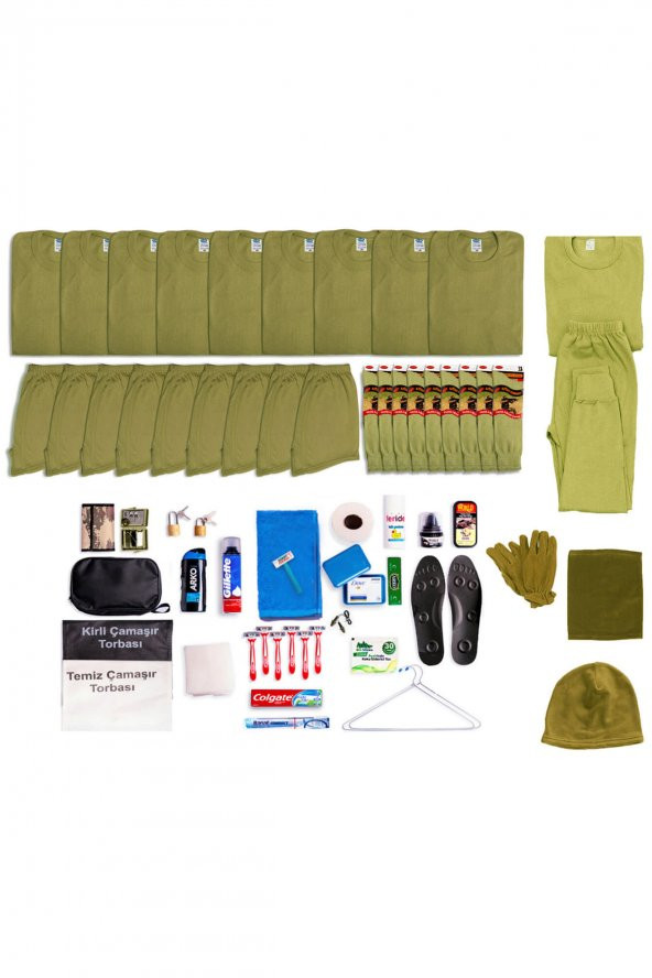 9LU Kışlık Tavsiye Asker Paketi- Termal İçlik Takımı - Bere Boyunluk Eldiven