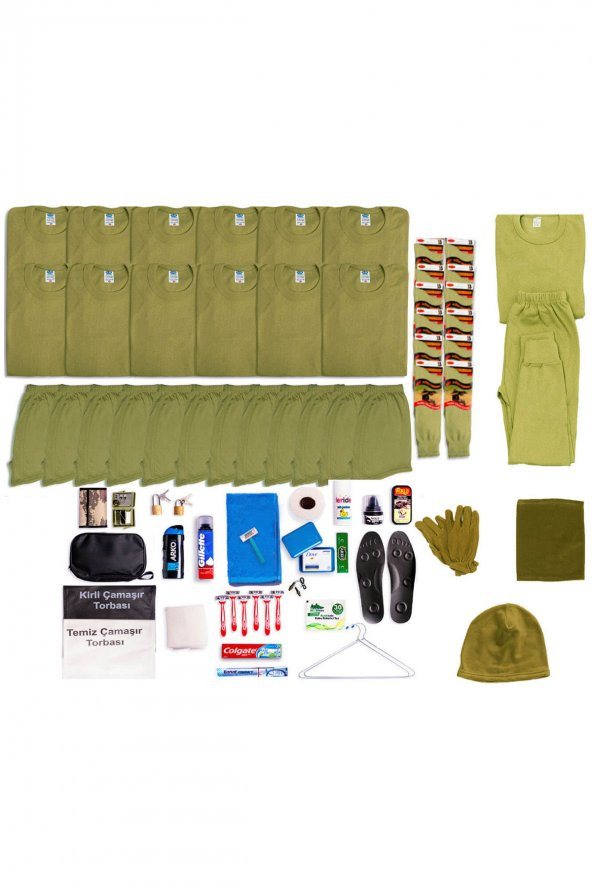 12li Kışlık Tavsiye Asker Seti- Termal İçlik Takımı - Bere Boyunluk Eldiven