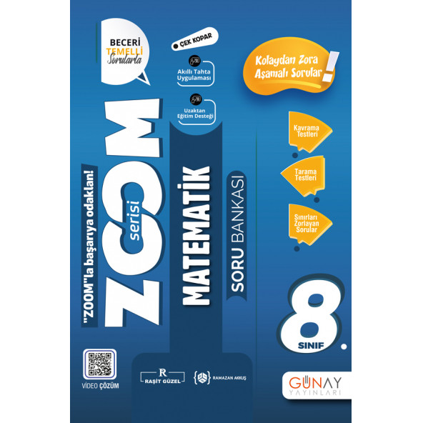 Günay Yayınları Zoom Serisi 8. Sınıf Matematik Soru Bankası 2022-2023