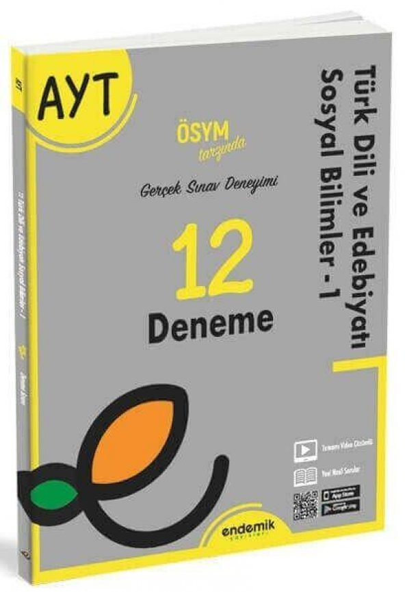 AYT Türk Dili ve Edebiyatı Sosyal Bilimler 1 12 Deneme Endemik Yayınları
