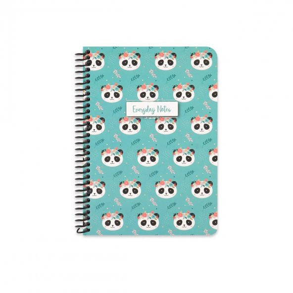 Keskin Color 14x20cm Spiralli Çizgili Everyday Notes Pretty Pets- Panda / 410080