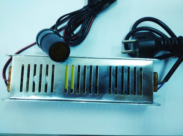 220 Volt to Çakmak 12 Volt 10 Amper Çevirici Metal Adaptör