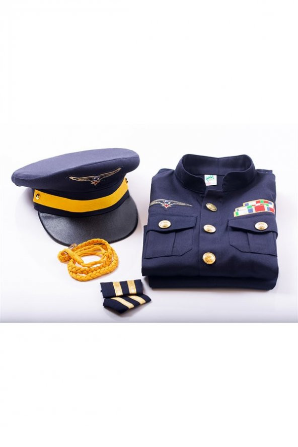 Erkek Çocuk Lacivert Pilot Kostümü Çocuk Pilot Kıyafeti - 3