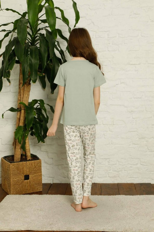 Moda Twins Çocuk Pamuk Kısa Kollu Pijama Takımı 4626 - 3