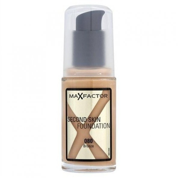 Max Factor Second Skin Fondöten- 080 Bronze