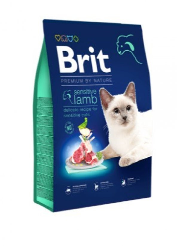 Brit Premium Cat Sensitive Kuzu Etli Yetişkin Kedi Maması 8 KG ürün görseli 1