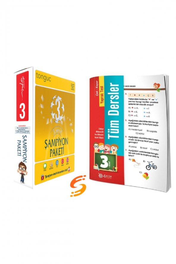 Tonguç Yayınları 3. Sınıf Şampiyon Paketi + 3.Sınıf Tüm Dersler Çek - Kopar Yaprak Test - 4 Adım