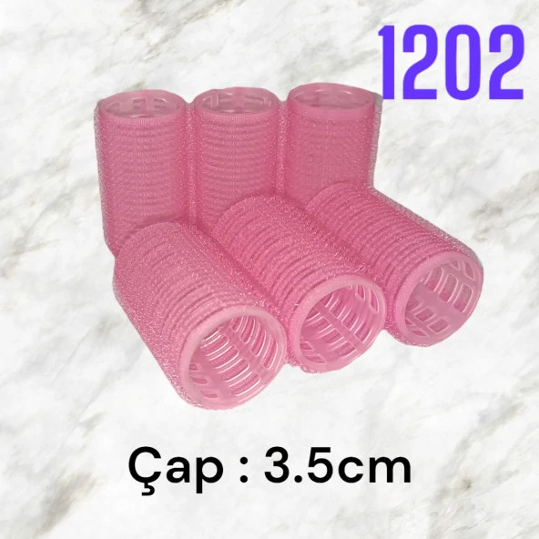 Croc 1202 Pembe Cırtlı Bigudi 6Lı Çap 3,5Cm