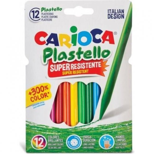 Carioca Plastello Elleri Kirletmeyen Yıkanabilir Pastel Boya 12 Li (42711)