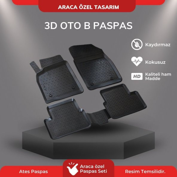 Opel Corsa E Paspas 3D Havuzlu 2015 2019 B Paspas - 2