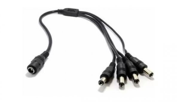 DC 5.5x2.5 mm 1 Erkek - 4 Dişi Adaptör Ucu Çoklayıcı