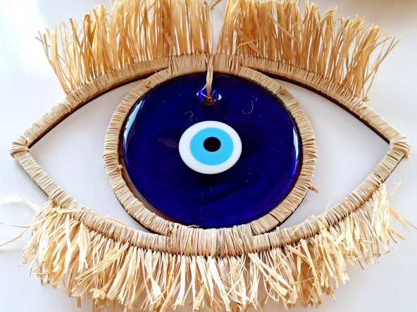 Nazar Boncuklu Süpürge El Yapımı Büyük Boy Duvar Dekoru ürün görseli