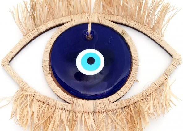 Nazar Boncuklu Süpürge El Yapımı Büyük Boy Duvar Dekoru - Resim 2