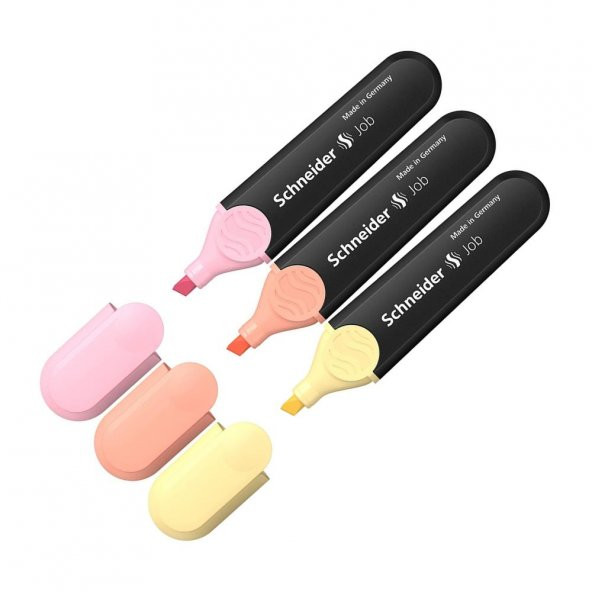Pastel Fosforlu Kalem Jop ( Pastel Pembe - Somon - Vanilya ) 3 Adet Schneider Jop Pastel İşaret Kalemi 3 Adet