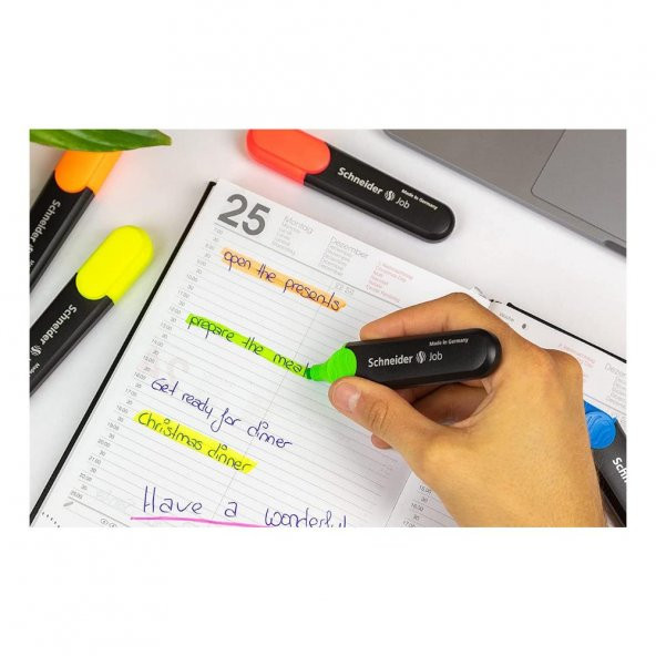 Pastel Fosforlu Kalem Jop ( Pastel Pembe - Somon - Vanilya ) 3 Adet Schneider Jop Pastel İşaret Kalemi 3 Adet - 5