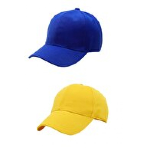 Unisex Ayarlanabilir Spor Kep Hat Şapka 2'li Sarı- Mavi