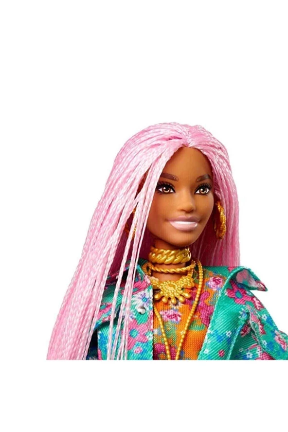 Barbie Extra Pembe Örgü Saçlı Bebek - 3