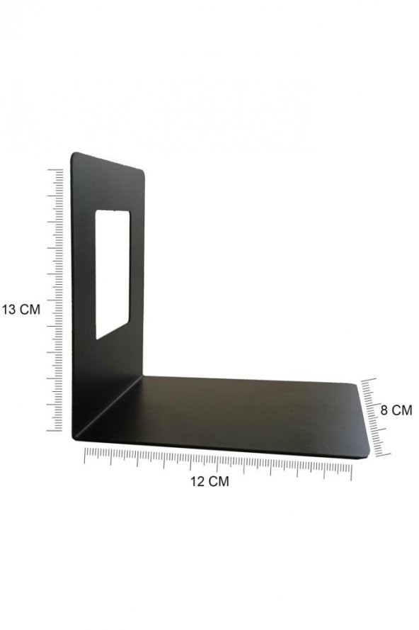 Tekli Fırsat Siyah Renk 12x13x8 Metal Kitap Desteği - Kitap Tutucu - Ev Ve Ofis Dekoratif Aksesuar - 4