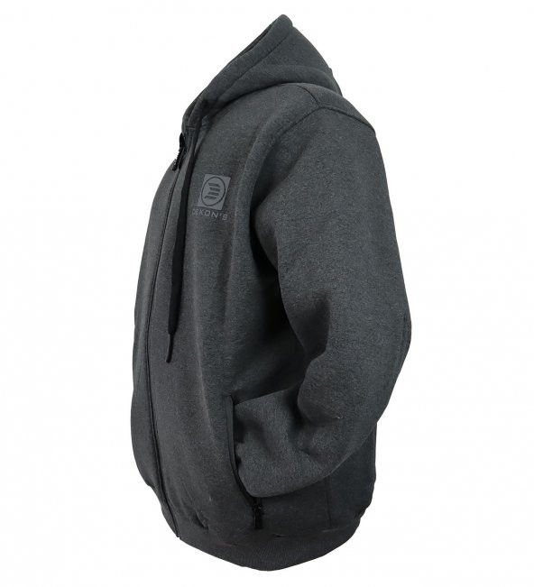 Erkek Büyük Beden Battal Boy Kapşonlu Sweat Mont 3 İplik - 8