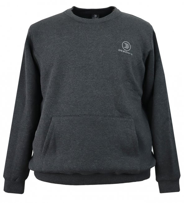 Erkek Büyük Beden Battal Boy Sweatshirt Kanguru Cep 3 İplik - 2
