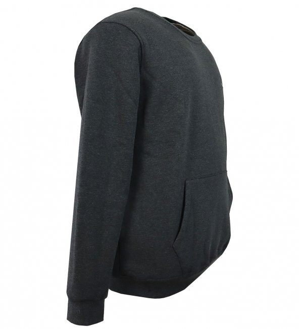 Erkek Büyük Beden Battal Boy Sweatshirt Kanguru Cep 3 İplik - 4