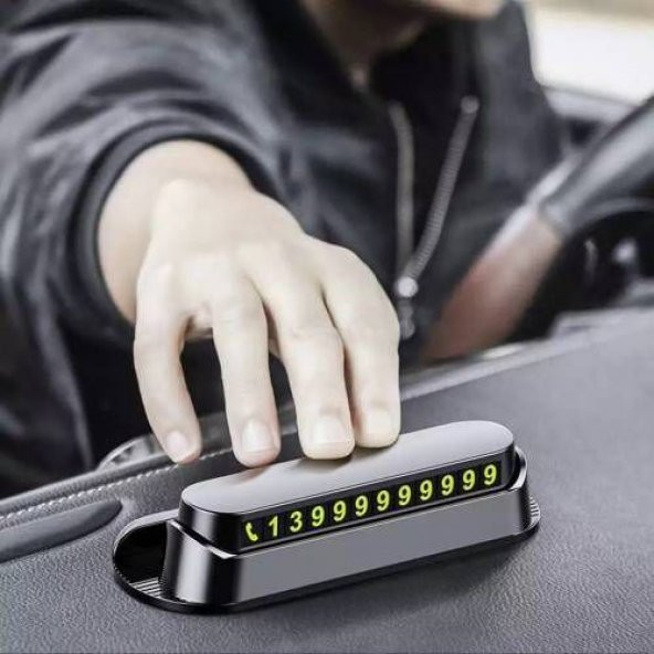 Araç İçi Park Telefon Numarası Fosforlu Numaratör Oto Cam Kartı Açılır Kapanır Numaratör - 2