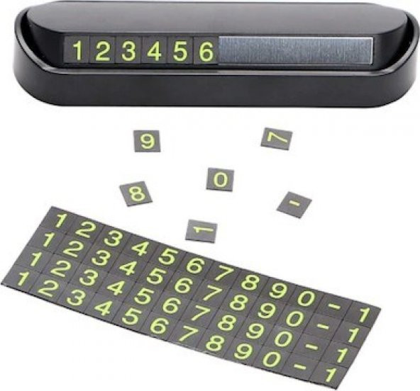 Araç İçi Park Telefon Numarası Fosforlu Numaratör Oto Cam Kartı Açılır Kapanır Numaratör - 4