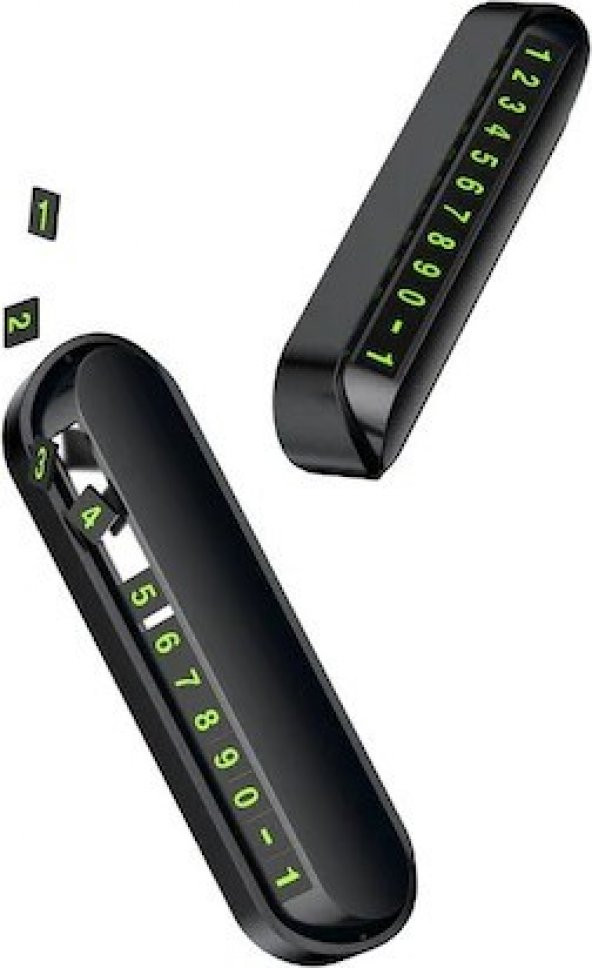 Araç İçi Park Telefon Numarası Fosforlu Numaratör Oto Cam Kartı Açılır Kapanır Numaratör - 6