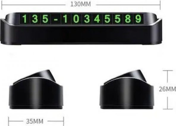 Araç İçi Park Telefon Numarası Fosforlu Numaratör Oto Cam Kartı Açılır Kapanır Numaratör - 7