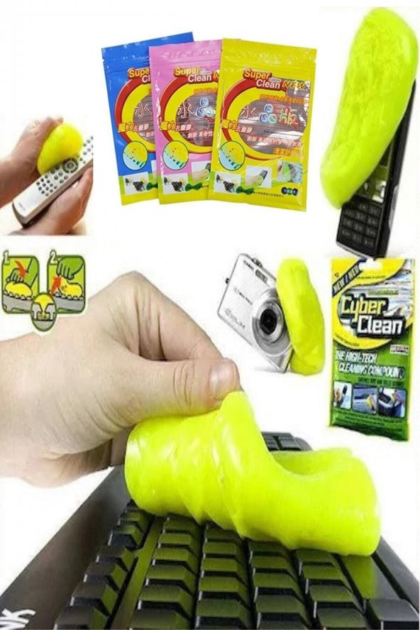 Mucize Temizlik Hamuru Super Clean Araç Içi Temizleme Klavye Jeli - 6