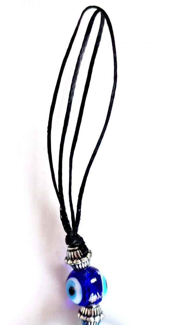 Mavi Renk Damla Model Nazar Boncuklu El Yapımı Cam Duvar Süsü Hediyelik Dekor - Resim 2